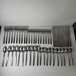 International Silver SERENATA Flatware Set 50pc Complete Silver Stainless Steel